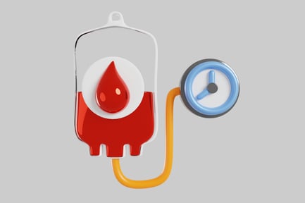 Aperçu: Poche à sang avec tube jaune et dispositif circulaire