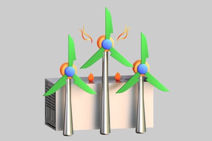 Preview: Wind turbine attached to a rectangular object