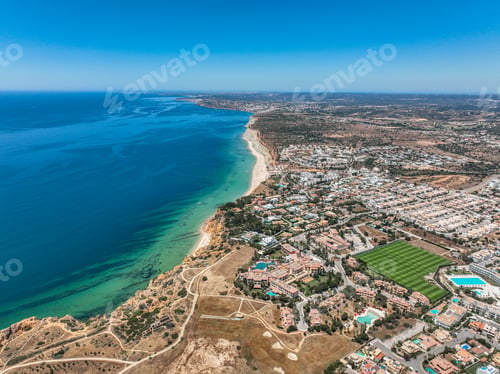 Preview: Aerial of Lagos coastline and cityscape