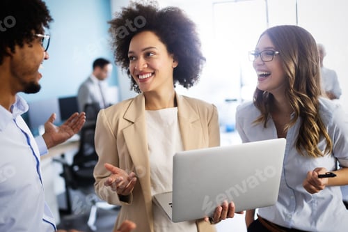 Preview: Creative business people working on business project