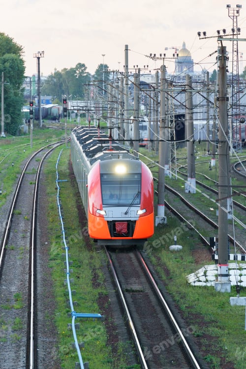 Preview: Top view of modern intercity high speed train. Commercial transportation.