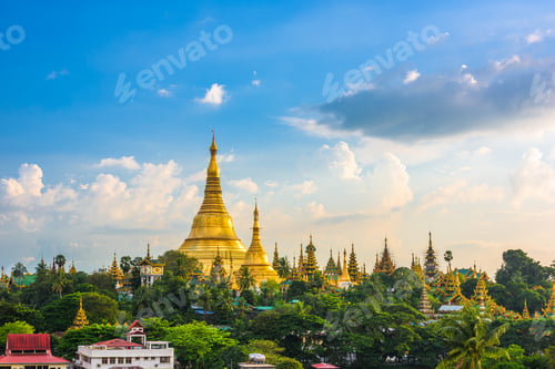 Preview: Yangon, Myanmar view of Shwedagon Pagoda