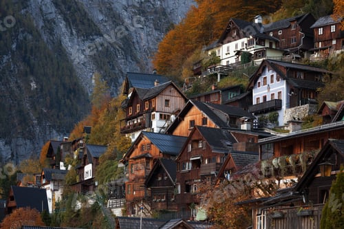 Preview: beautiful view of the streets of a small famous city Hallstatt