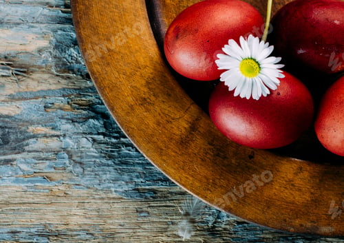 Preview: Hand painted red easter eggs
