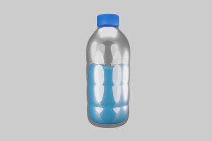 Vista previa: Botella de agua, líquido azul