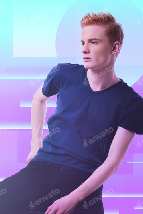 Preview: Be Careful. Meditative Doubtful Guy Looking Aside And Sitting