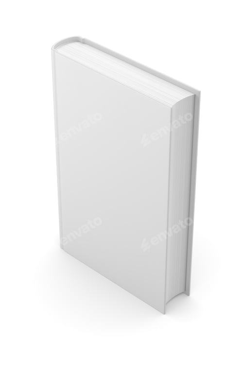 Preview: Blank book isolated on white background. 3D illustration mock-up