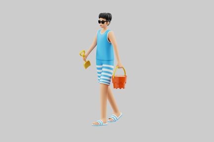 Preview: Summer beach boy with toys