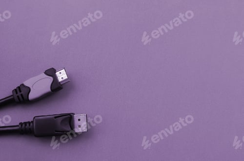 Preview: Audio video HDMI computer cable plug and 20-pin male DisplayPort
