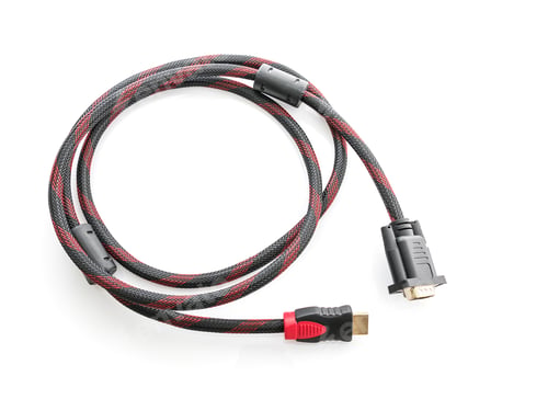 Preview: HDMI and VGA cable connector on white