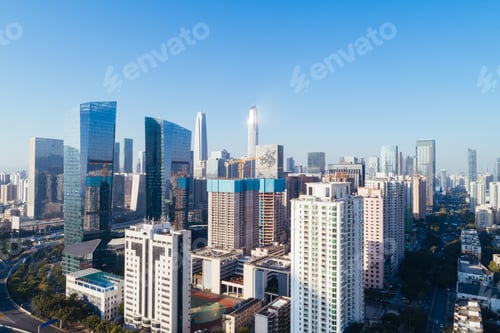 Preview: Aerial view of landscape in Shenzhen city,China
