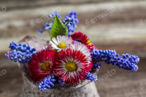 Preview: Closeup of spring flowers in a vase