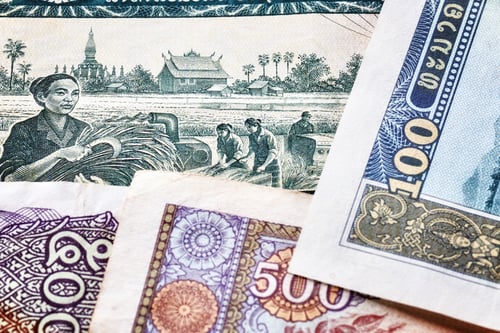 Preview: Close up picture of Lao kip banknotes