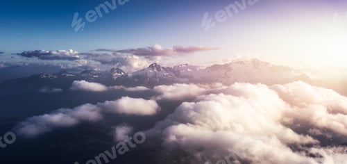 Preview: Aerial View from Airplane of Canadian Mountain Landscape