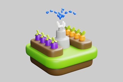 Preview: Simple stylized garden landscape