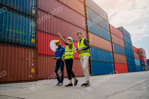 Preview: Logistics supply chain management and international goods import-export concept .