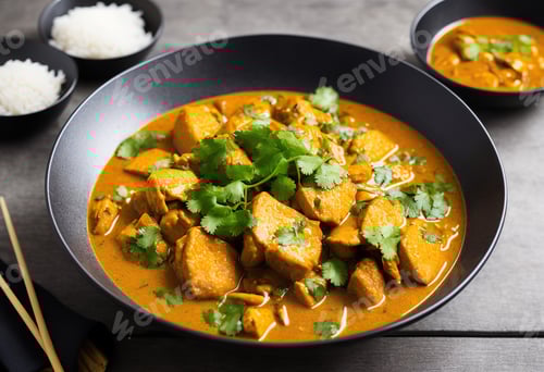 Preview: Homemade food: dragon fish and bamboo shoots curry recipe.