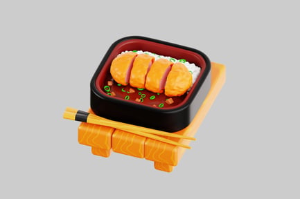 Preview: Sushi rolls in black rectangular container with red lid