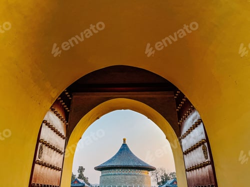 Preview: Closeup shot of Temple of Heaven in Tiantan Park, Beijing
