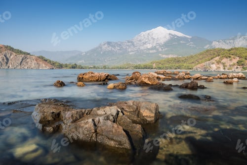 Preview: View of Tahtali mountain from the bay in Phaselis, Turkey