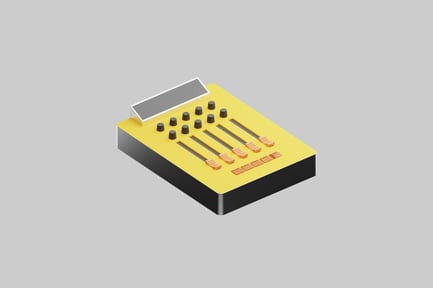 Preview: Contemporary Electronic Keyboard in Bold Yellow and Black