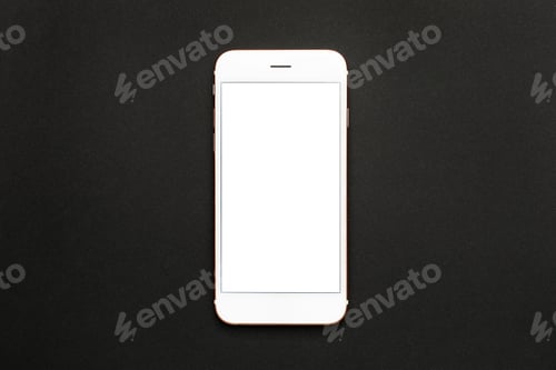Preview: Mobile phone mock up on a black background