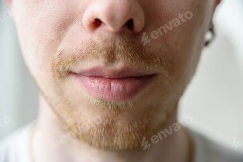 Preview: Nose, mouth and beard of man