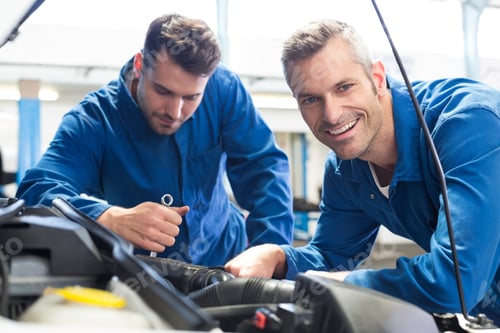 Preview: Team Of Mechanics Working Together At The Repair Garage