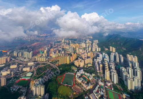 Preview: Hong Kong Downtown, China. Financial district in city in Asia. Skyscraper buildings