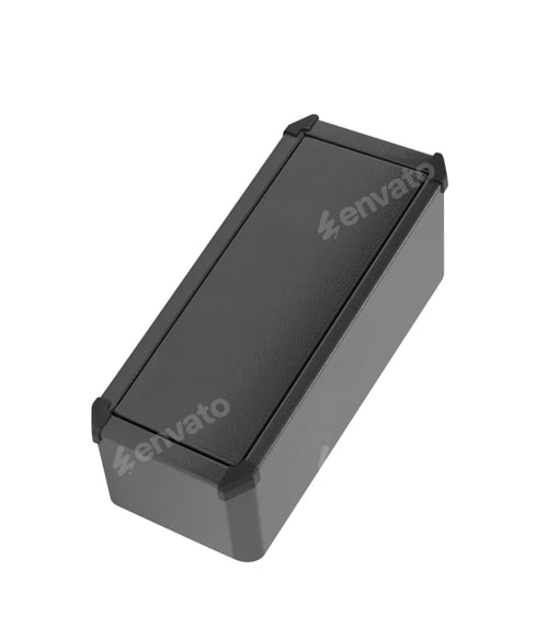 Preview: Metal box on a white background
