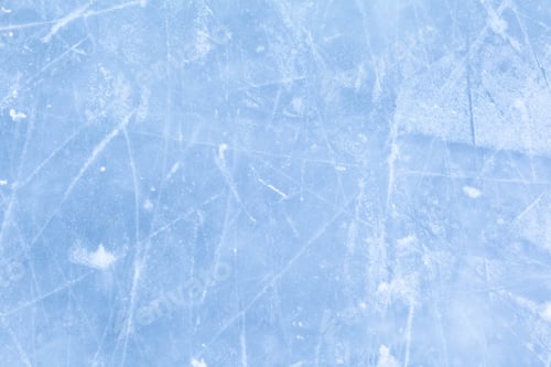 Preview: Empty ice rink with skate marks after the session outdoor.
