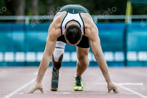 Preview: Disabled athlete preparing to start running