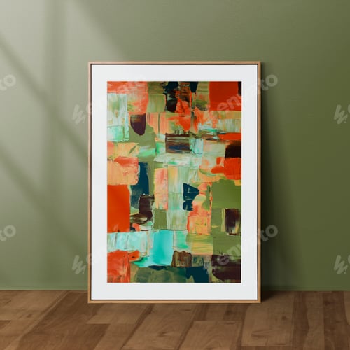Preview: Frame with textured painting, abstract art design image