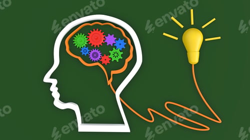 Preview: Brain and Lamp idea innovation sign concept idea is begin