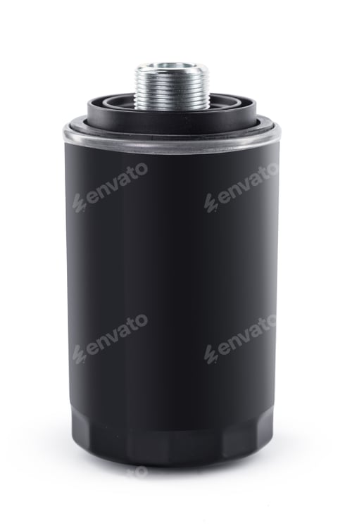 Preview: New oil Filter on white background, Isolated, Closeup. High quality photo