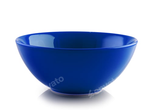 Preview: blue ceramic bowl on white background