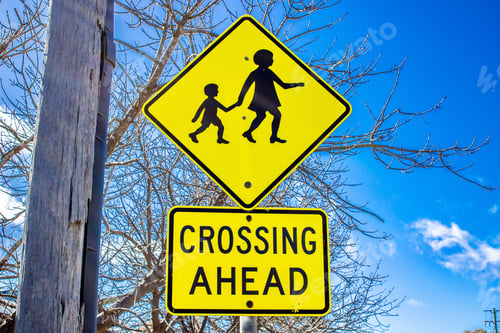 Preview: Pedestrian crossing sign at Emmaville, New South Wales, Australia.