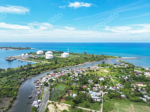 Preview: Arun LNG Terminal, River Estuary, and Settlements in Lhokseumawe Indonesia