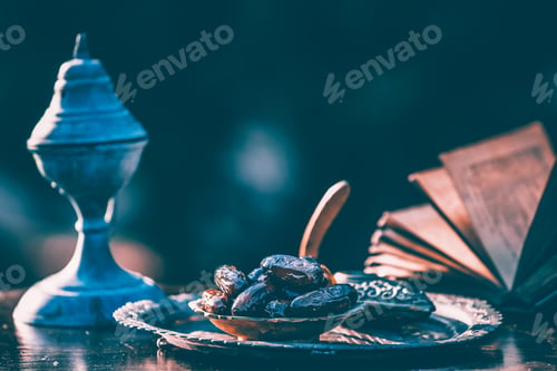Preview: Ramadan kareem background with Quaran, censer and dates.