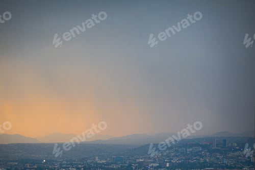 Preview: Rainy sky in city with copyspace