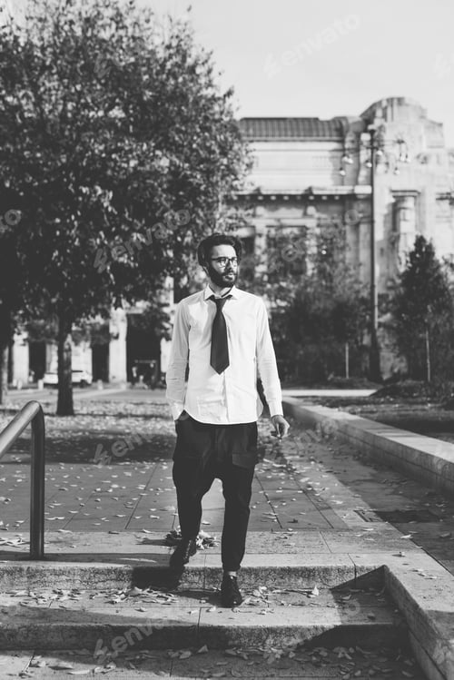 Preview: Young businessman posing outdoor