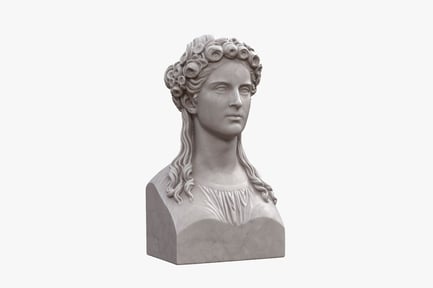 Preview: Karolin Rehfues - Classical Marble Bust with Floral Crown