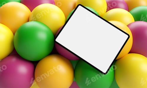 Preview: red green orange pink golden color ball circle round symbol decoration ornament tablet white isolate