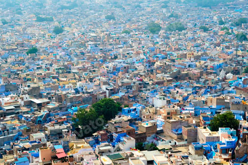 Preview: Aerial view of Jodhpur Blue City. Jodphur, Rajasthan, India