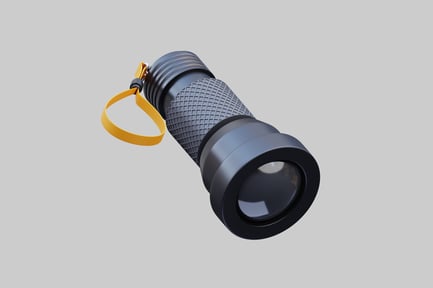 Preview: Cylindrical flashlight with mesh pattern and strap