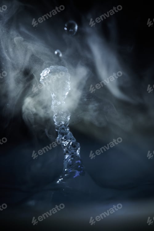 Preview: The process of boiling water, a stream of water shooting out of a humidifier or diffuser
