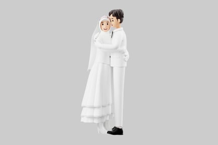 Preview: Muslim wedding couple embrace