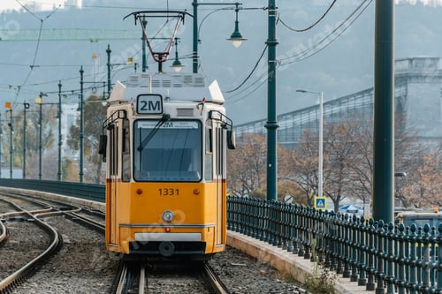 Preview: Yellow tram in Budapest, Hungary