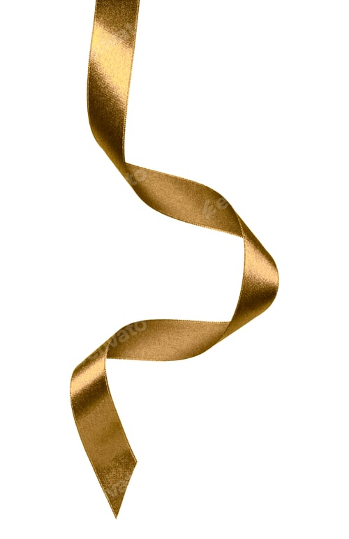 Preview: Shiny satin ribbon in brown color isolated on white background close up