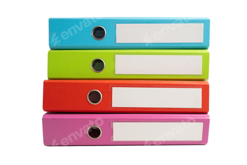 Preview: Stack of binder for business isolated on white background with clipping path.